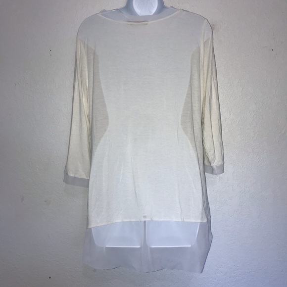 Bellini Stretch Knit White Gold Stud Tunic Top L - Picture 6 of 7
